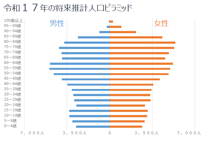 令和１７年の推計人口ピラミッド