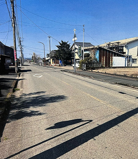 山田町中霧島　土地周辺道路から対象土地