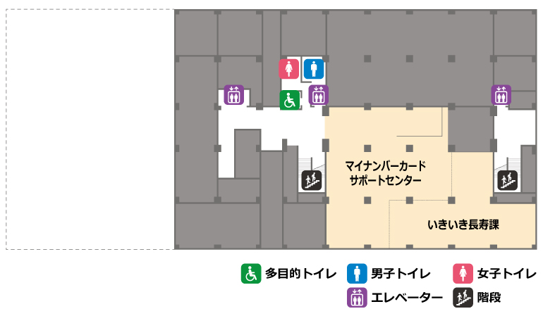 本庁舎地下1階のフロアマップ