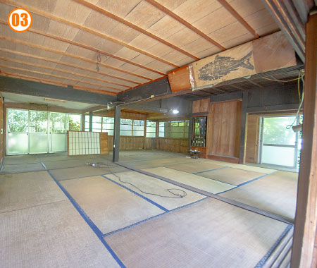 6帖8帖和室　カット01 建具など全て撤去済み。