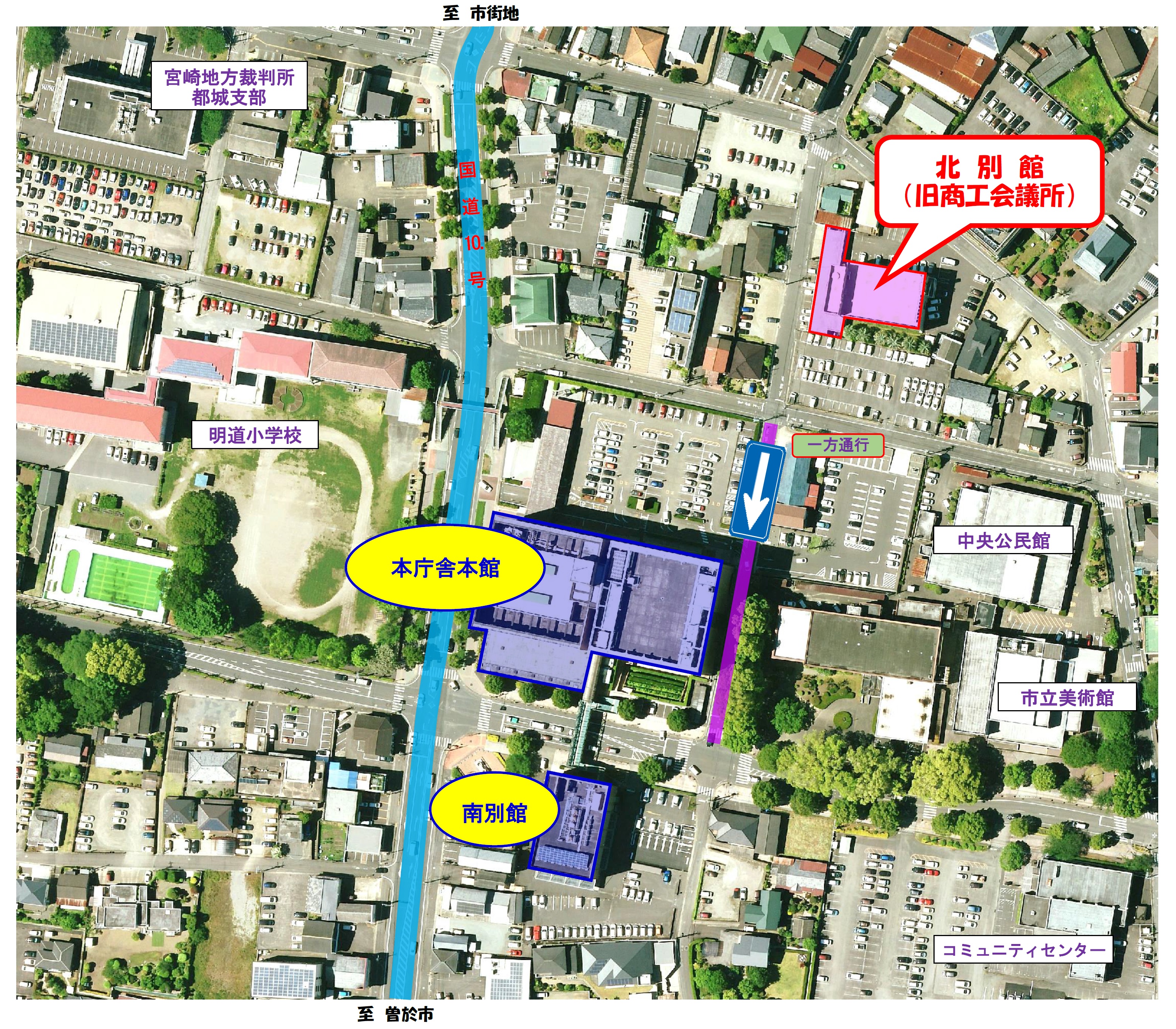 市役所北別館の位置写真