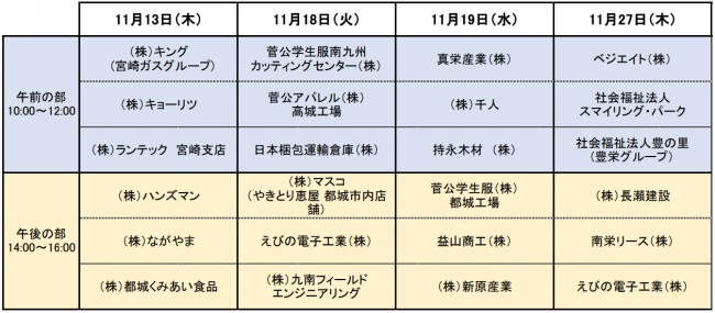 日程表