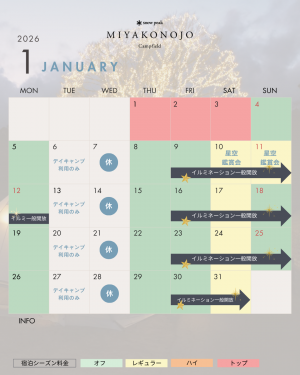 イルミネーションの一般開放日になります