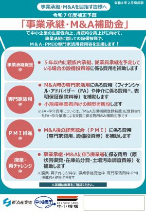 国_事業承継M&A補助金チラシ