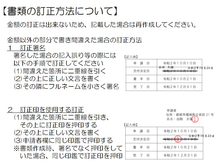 書類訂正方法